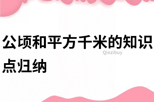 公頃和平方千米的知識(shí)點(diǎn)歸納