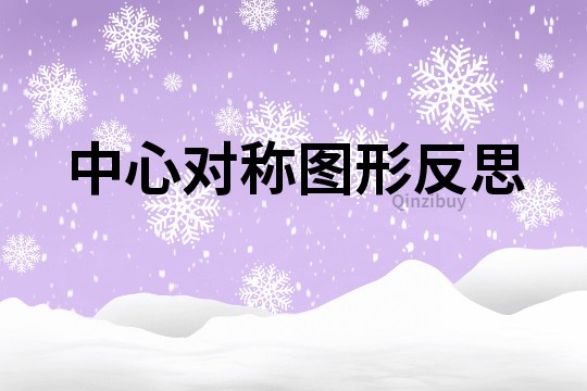 中心對稱圖形反思