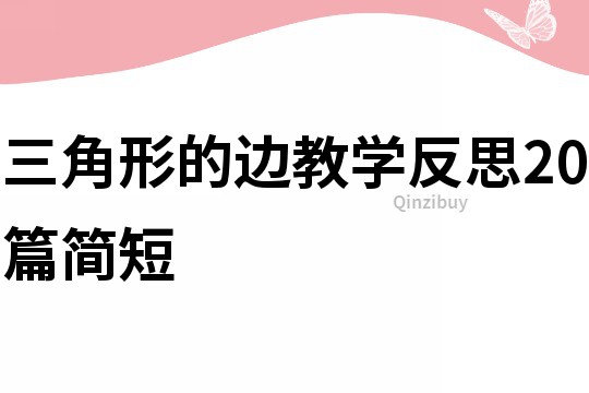 三角形的邊教學(xué)反思20篇簡(jiǎn)短