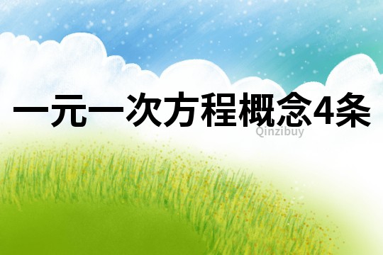 一元一次方程概念4條