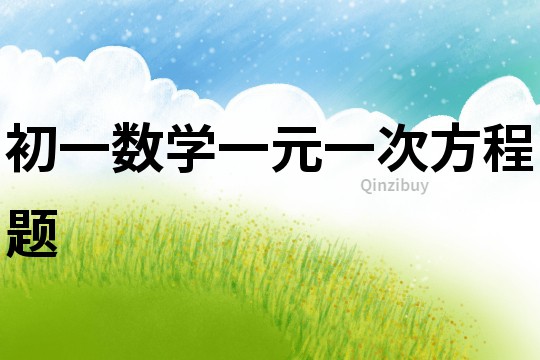 初一數(shù)學(xué)一元一次方程題