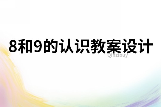 8和9的認識教案設計