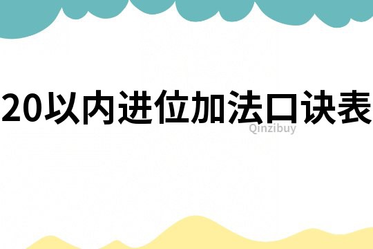 20以內進位加法口訣表