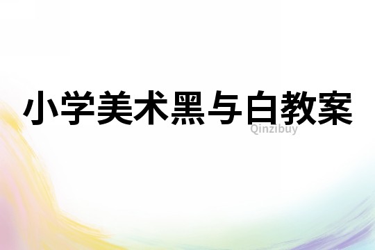 小學(xué)美術(shù)黑與白教案