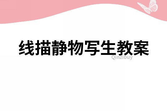 線描靜物寫生教案