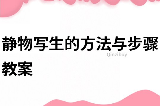 靜物寫生的方法與步驟教案