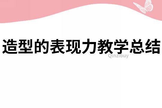 造型的表現(xiàn)力教學總結