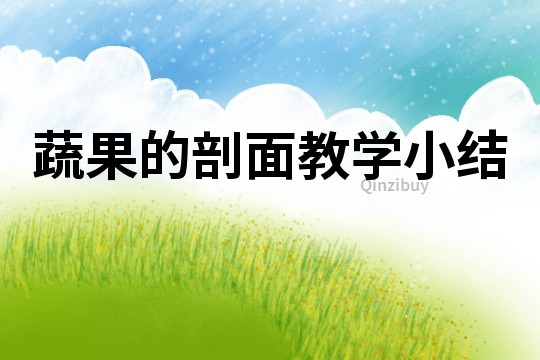 蔬果的剖面教學小結