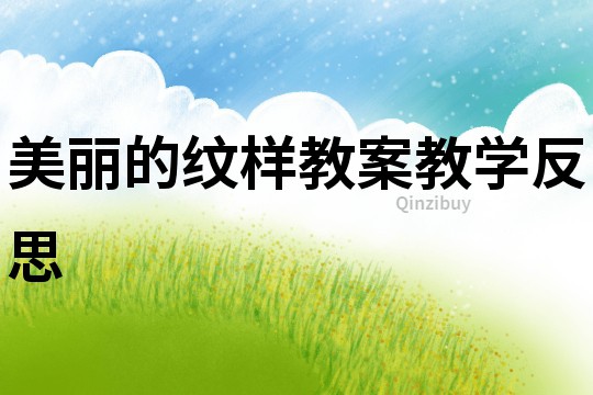 美麗的紋樣教案教學反思