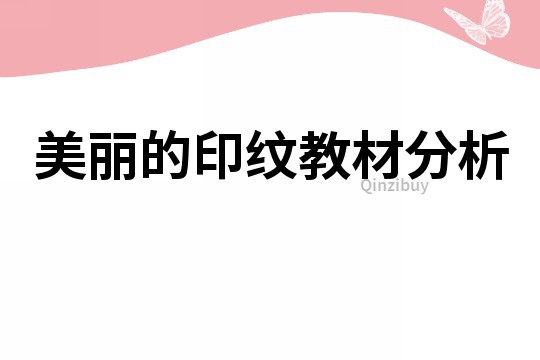 美麗的印紋教材分析