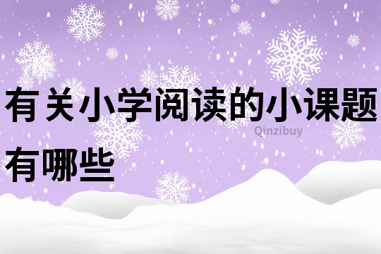有關小學閱讀的小課題有哪些