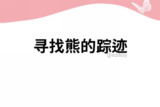 尋找熊的蹤跡