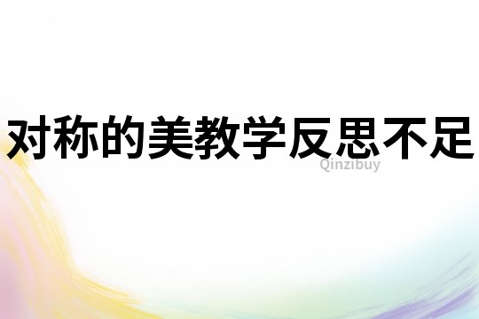 對稱的美教學反思不足