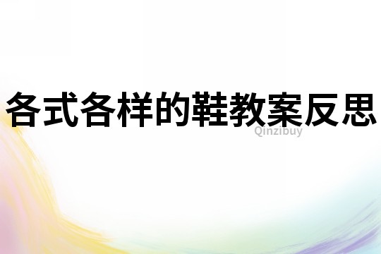 各式各樣的鞋教案反思