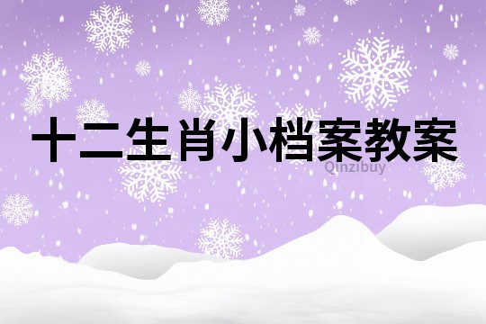 十二生肖小檔案教案