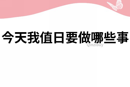 今天我值日要做哪些事