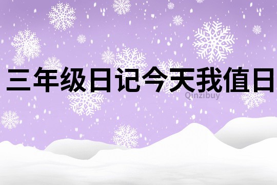 三年級(jí)日記今天我值日