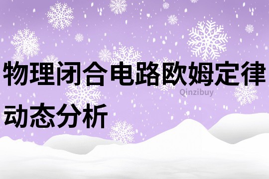 物理閉合電路歐姆定律動態分析