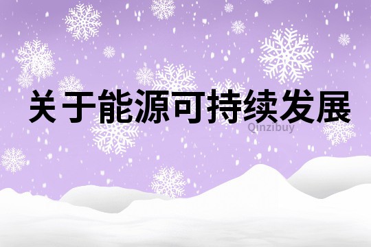 關于能源可持續發展