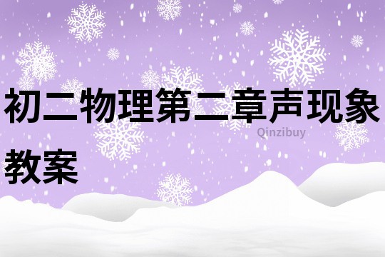 初二物理第二章聲現(xiàn)象教案