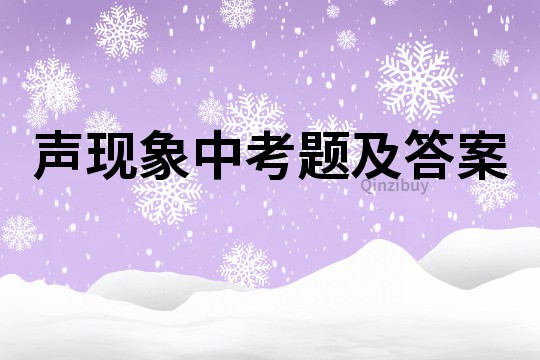 聲現象中考題及答案