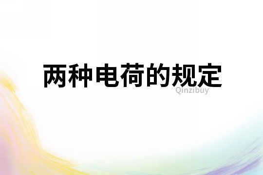 兩種電荷的規定