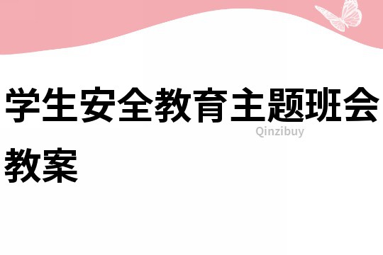 學(xué)生安全教育主題班會(huì)教案