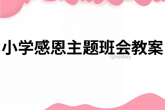 小學(xué)感恩主題班會(huì)教案