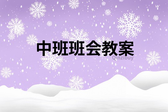 中班班會教案