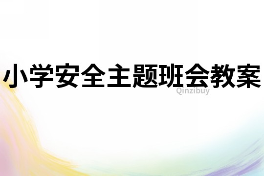 小學安全主題班會教案