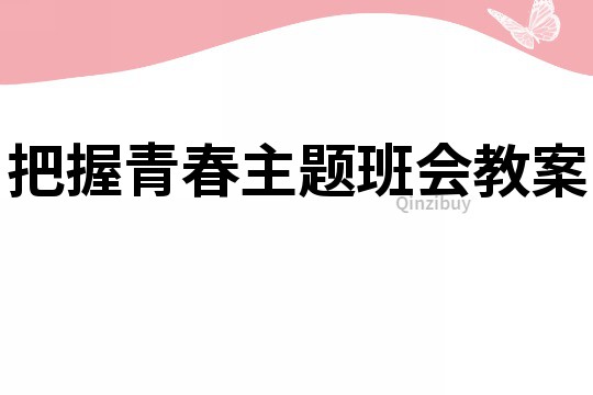 把握青春主題班會教案