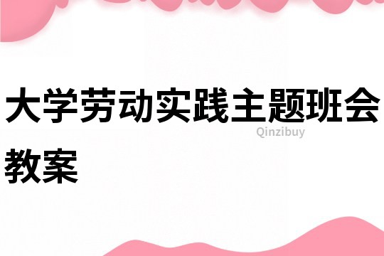 大學(xué)勞動(dòng)實(shí)踐主題班會(huì)教案