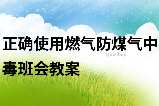 正確使用燃氣防煤氣中毒班會教案