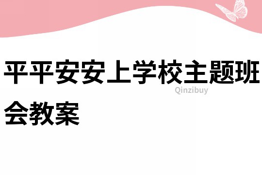 平平安安上學校主題班會教案