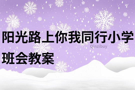 陽光路上你我同行小學(xué)班會教案