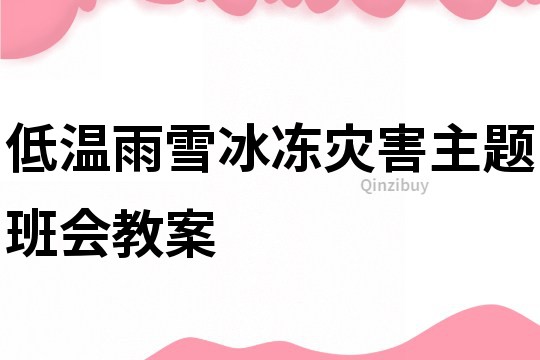 低溫雨雪冰凍災(zāi)害主題班會(huì)教案