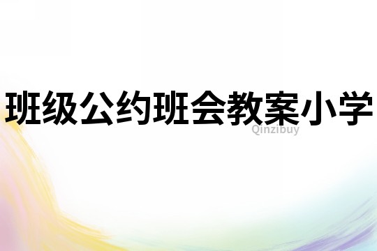 班級公約班會教案小學