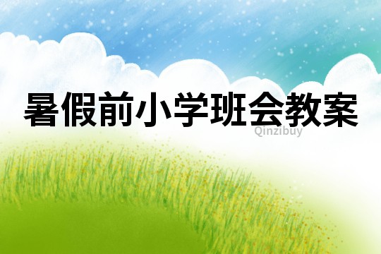 暑假前小學(xué)班會(huì)教案