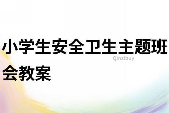 小學生安全衛生主題班會教案