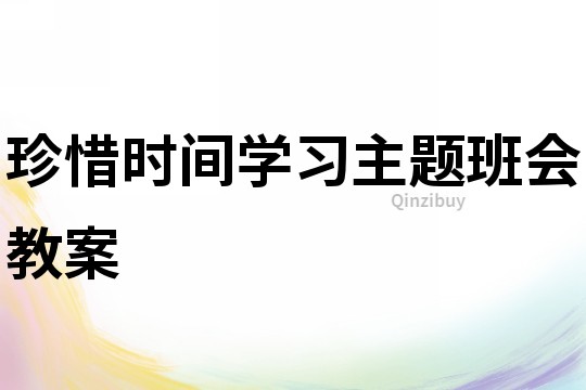 珍惜時間學習主題班會教案