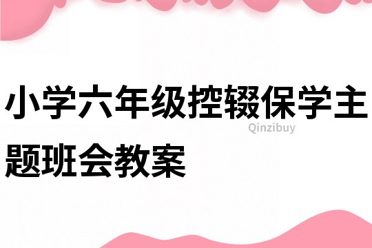 小學六年級控輟保學主題班會教案