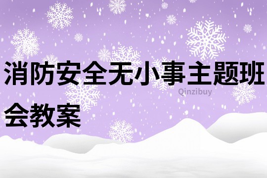 消防安全無小事主題班會教案