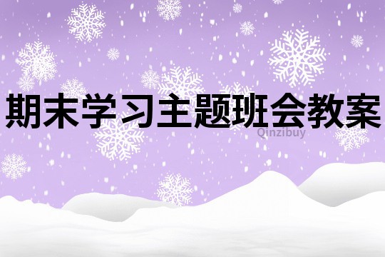 期末學習主題班會教案