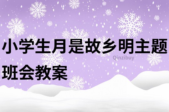 小學生月是故鄉明主題班會教案