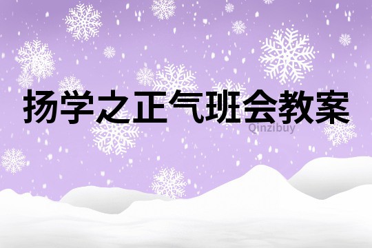 揚學之正氣班會教案