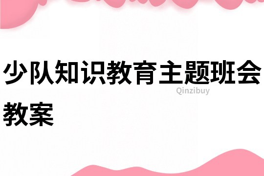 少隊知識教育主題班會教案