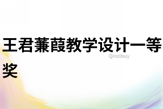 王君蒹葭教學設計一等獎