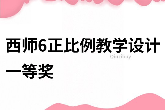 西師6正比例教學設計一等獎