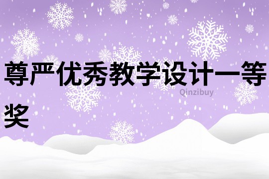尊嚴優秀教學設計一等獎