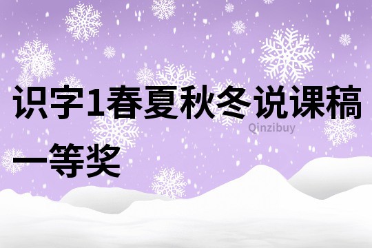 識字1春夏秋冬說課稿一等獎